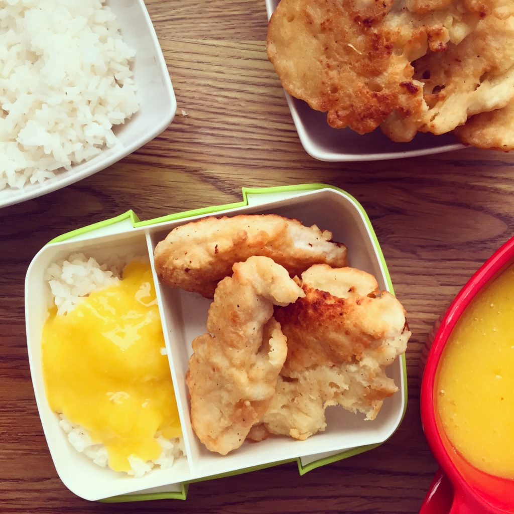 lunchboxy do szkoły Kurczak w cieście ryżowo-kokosowym z sosem mango thermomix przepisy